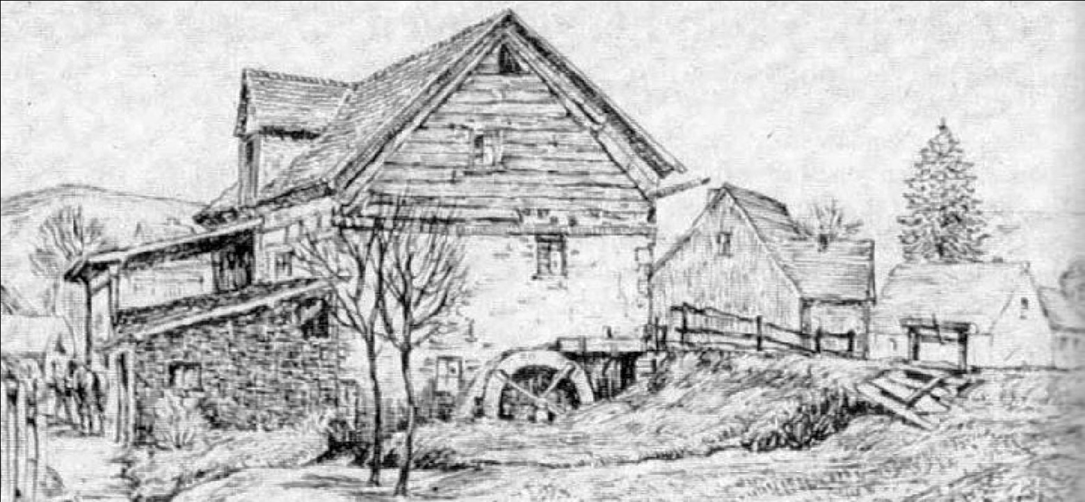 Handzeichnung: Alte Dreisbacher Mühle