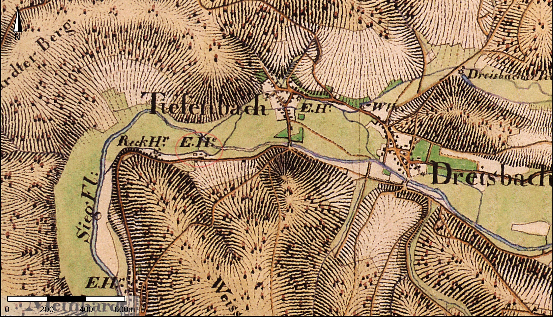 Lage der Tiefenbacher Blashütte